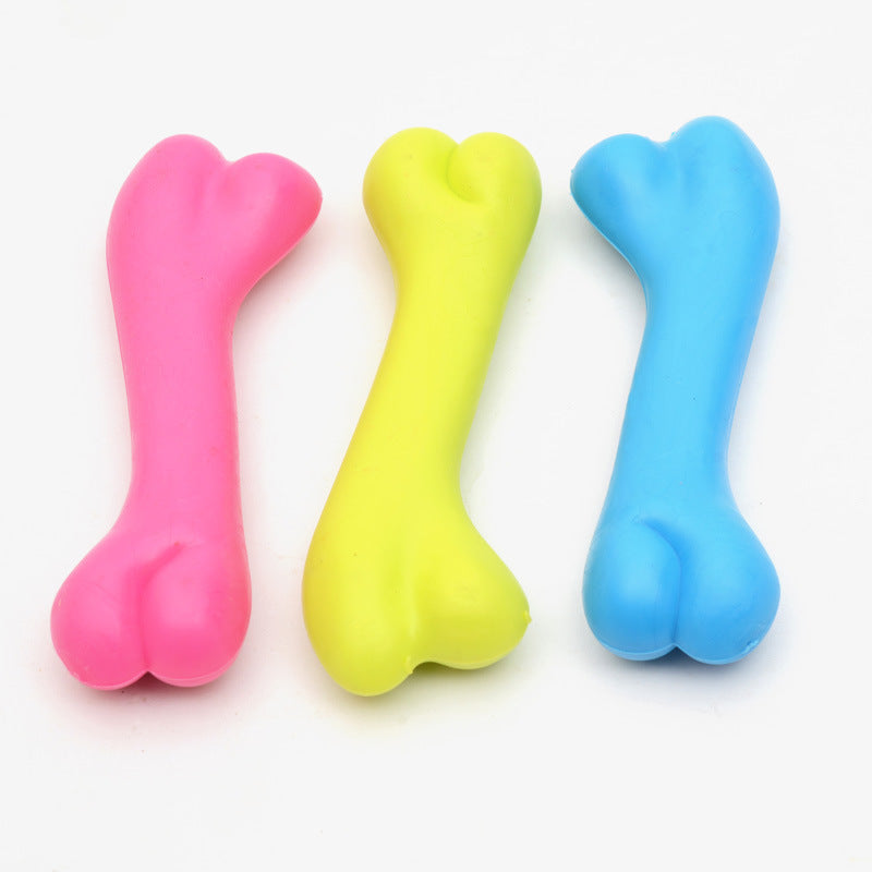 Dog Chew Toy Set - 3-Piece Durable Rubber Bone Toys for Small & Medium Dogs | Dental Health