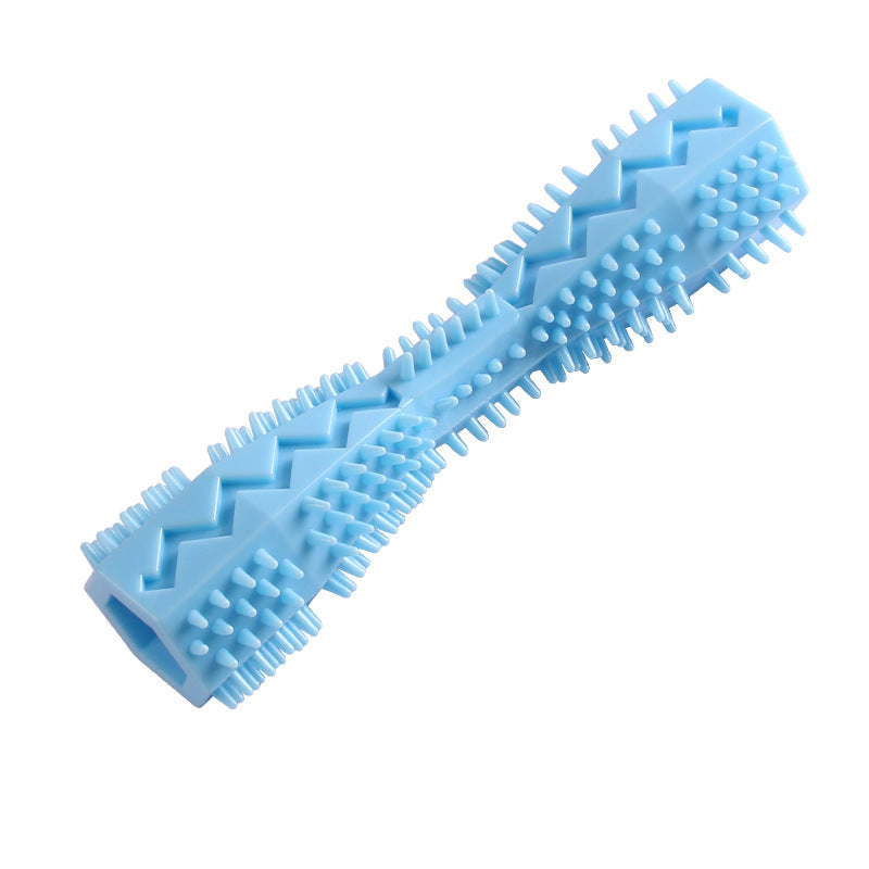 Blue textured dog toy on a white background