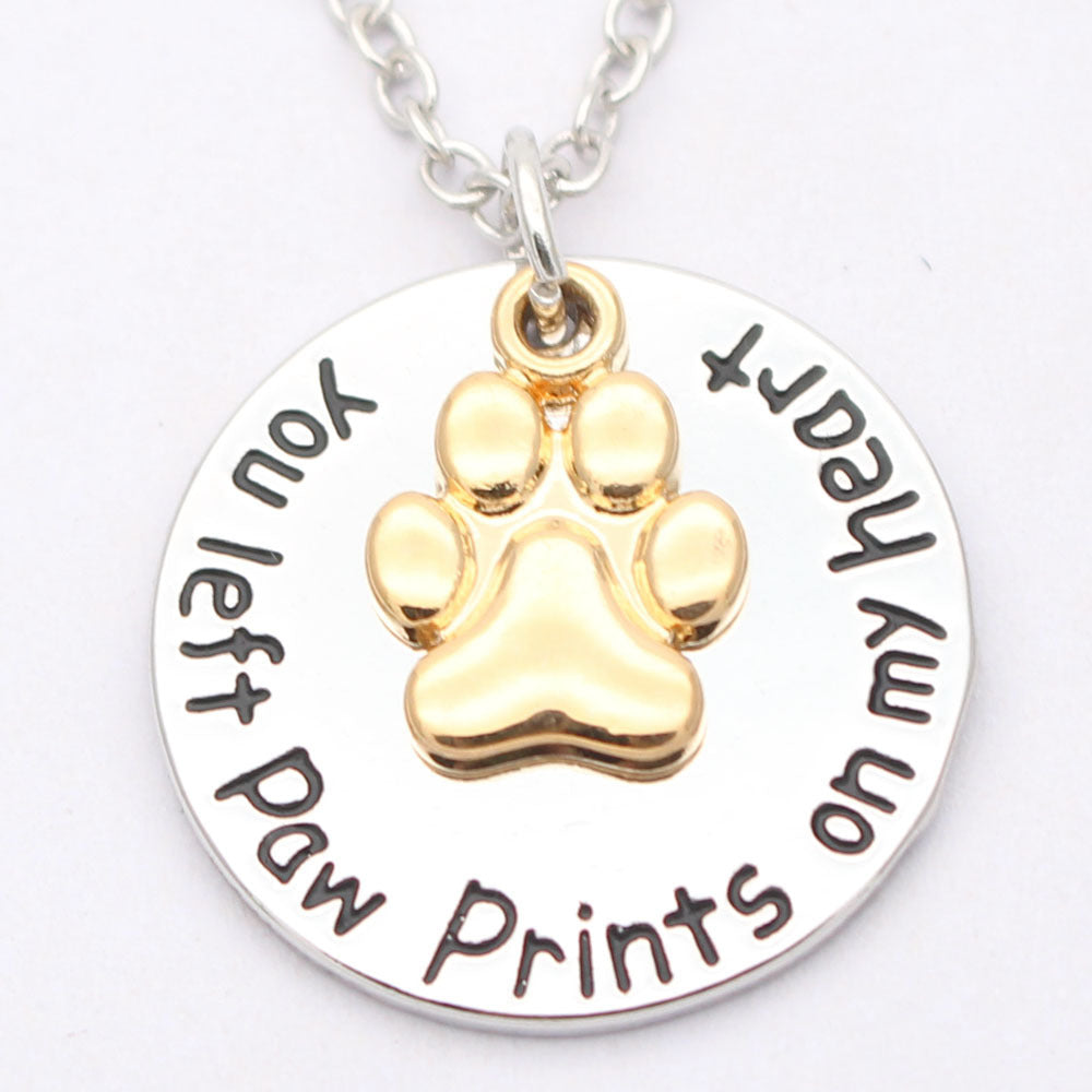 Dog Paw Necklace - Elegant Pet Lover Pendant Jewelry for Dog Moms | Stainless Steel