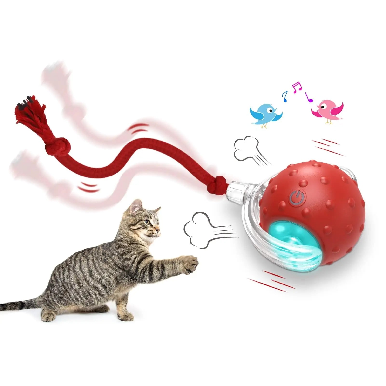 Self-Rolling Interactive Cat Toy Ball - Smart Auto-Play Ball for Indoor Cats | USB Rechargeable