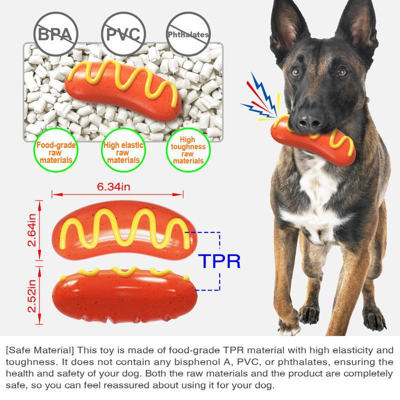 Indestructible Dog Chew Toy - Tough Rubber Squeaky Toy for Aggressive Chewers | Dental Health
