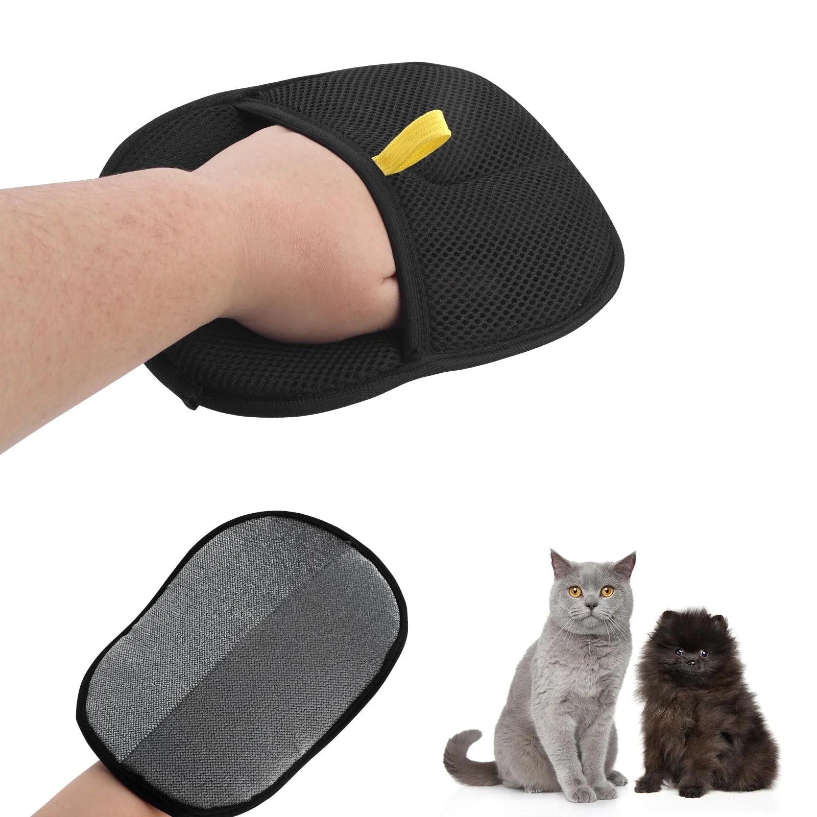 Dual-Sided Reusable Grooming Gloves for Effective Pet Hair Extraction from Carpets